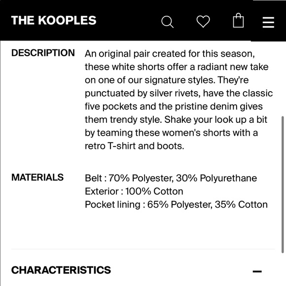 The KOOPLES white denim shorts size M NWT - Picture 4 of 10